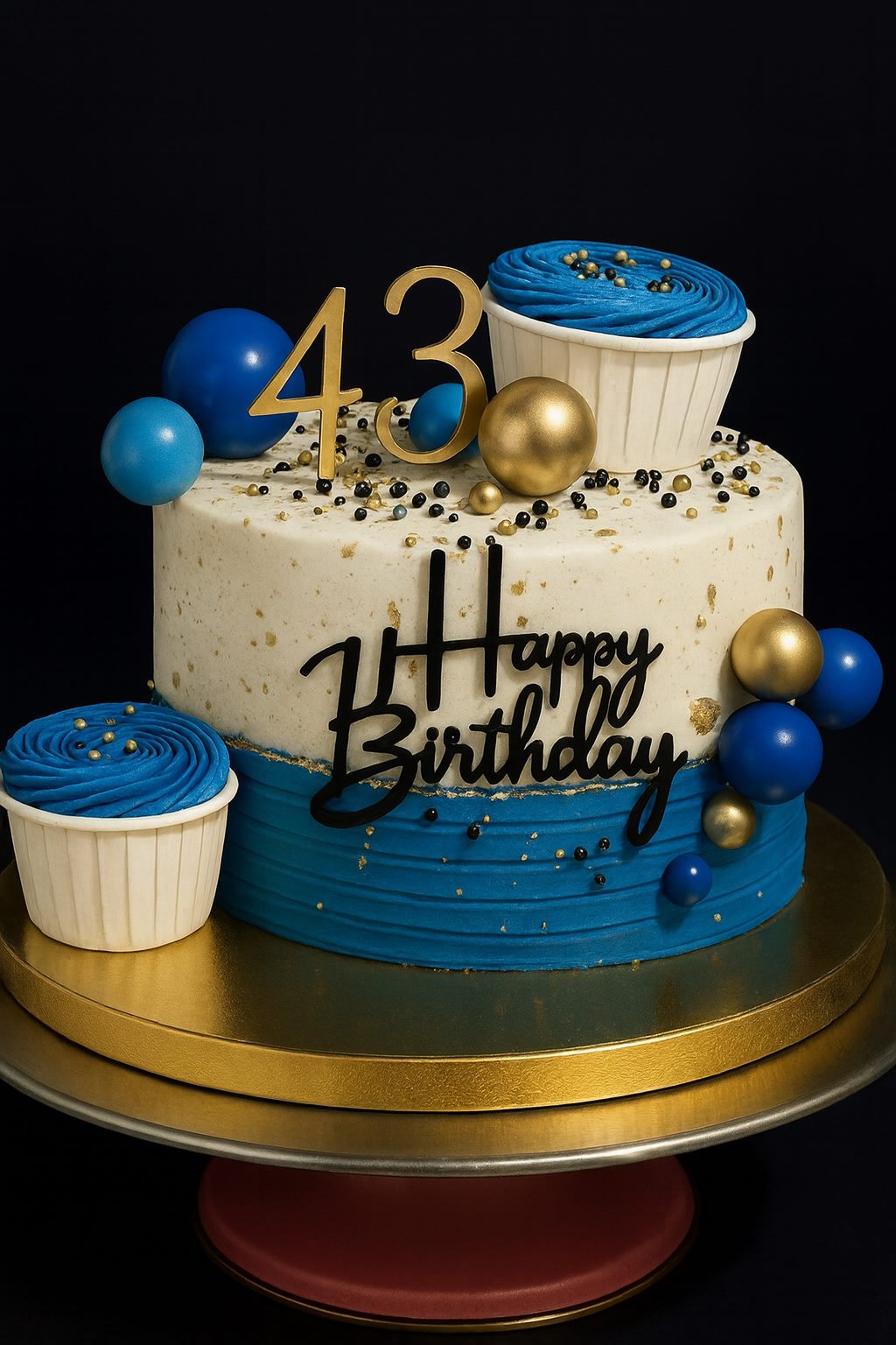 Cumpleaños Azul y Dorado